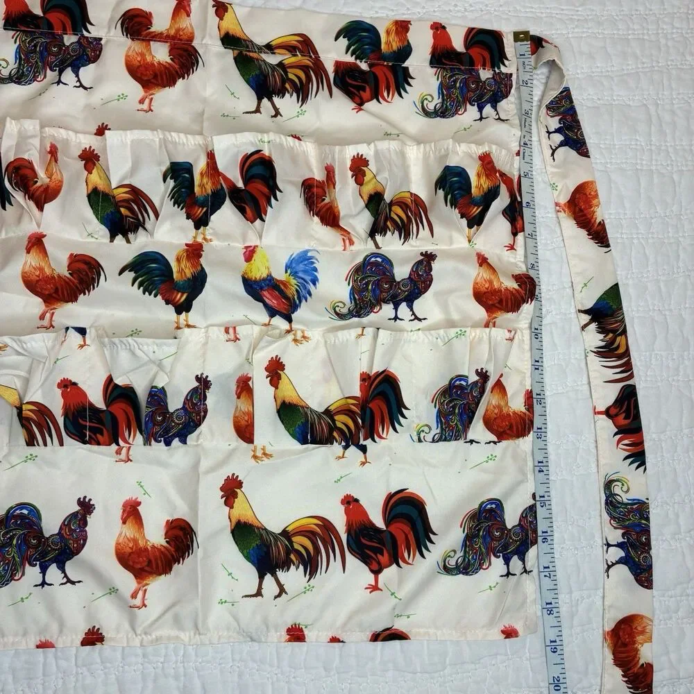 Chicken egg gathering apron 12 pockets tie at waist cottage country